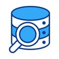 Database Search Magnifier Icon in Flat Colored Style for Query Lookup and Data Filtering Royalty Free Stock Photo