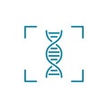 DNA identification line icon. Biometrics concept. Identity authorization. Forensics analysis. Royalty Free Stock Photo