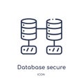 database secure connection icon from technology outline collection. Thin line database secure connection icon isolated on white