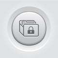Database Security Icon. Grey Button Design