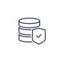 database security line icon on white Royalty Free Stock Photo