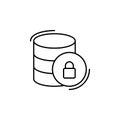 Database, security, networking icon. Simple line, outline vector elements of storage and cloud icons for ui and ux, website or Royalty Free Stock Photo