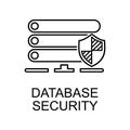 database security outline icon. Element of data protection icon with name for mobile concept and web apps. Thin line database Royalty Free Stock Photo