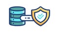 Database Security Shield Data Protection Icon, vector design Generative AI Royalty Free Stock Photo