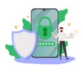 Database security software development. ID theft, hacking crime, computer malware. Data protection, information privacy, data