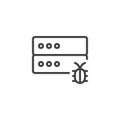 Database server bug outline icon Royalty Free Stock Photo