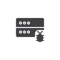 Database server bug vector icon Royalty Free Stock Photo