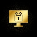 Database, server, clock, monitor gold icon