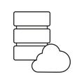 Database server cloud storage white background Royalty Free Stock Photo