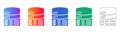 Database Server Code Icon Set Royalty Free Stock Photo
