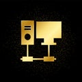 Database, server, computer gold icon Royalty Free Stock Photo