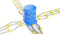Database server data cloud cyber store on white bg 3d Royalty Free Stock Photo
