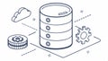 Database server, data storage, IT infrastructure, and network system vector design Generative AI Royalty Free Stock Photo