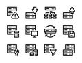 Database, Server and Data storage line vector icons. Royalty Free Stock Photo