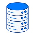 Database Server Flat Colored Icon for Information Storage and Technology System Royalty Free Stock Photo