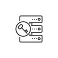 Database server key line icon Royalty Free Stock Photo