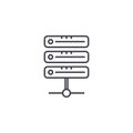 Database server linear icon concept. Database server line vector sign, symbol, illustration. Royalty Free Stock Photo