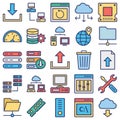 Database, Server and Location Icons Set every icon can easily modify or edit Royalty Free Stock Photo