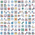 Database, Server and Location Icons Set every icon can easily modify or edit Royalty Free Stock Photo