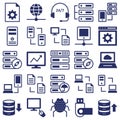 Database, Server and Location Icons Set every icon can easily modify or edit Royalty Free Stock Photo