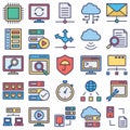 Database, Server and Location Icons Set every icon can easily modify or edit Royalty Free Stock Photo