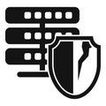 Database server losing data protection from cracked security shield Royalty Free Stock Photo