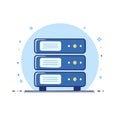 Database Server Rack with Flat Vector Design Illustration Storage System Royalty Free Stock Photo
