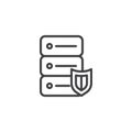 Database server security line icon Royalty Free Stock Photo