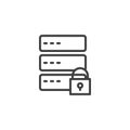 Database, server security line icon Royalty Free Stock Photo