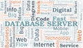 Database Server vector word cloud, made with text only. Royalty Free Stock Photo