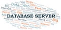 Database Server vector word cloud, made with text only. Royalty Free Stock Photo