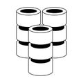 Database servers disks technology symbol in black and white