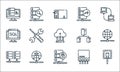 database and servers line icons. linear set. quality vector line set such as lan, server, database, switch, home network, sql, Royalty Free Stock Photo