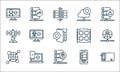 database and servers line icons. linear set. quality vector line set such as personal, server, global, mobile, accesibility, tower Royalty Free Stock Photo