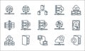database and servers line icons. linear set. quality vector line set such as protected, local, data, cloud, file, data, public, Royalty Free Stock Photo