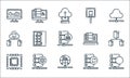 database and servers line icons. linear set. quality vector line set such as database, public, processor, sync, data, file, Royalty Free Stock Photo