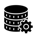 Database setting glyph flat vector icon
