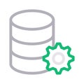 Database setting thin color line vector icon