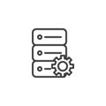 Database settings line icon Royalty Free Stock Photo