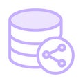 Database share color line icon Royalty Free Stock Photo