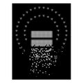 Bright Fractured Dot Halftone Database Sphere Shield Icon