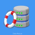 Database SQL storage rescue technology flat isometric vector 3d