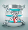 Database stogare and chain internet lock concept
