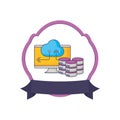 database storage computer cloud computing emblem Royalty Free Stock Photo