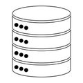 Database storage icon, internet network server cloud data symbol, connection system vector illustration Royalty Free Stock Photo