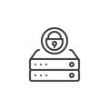 Database storage security line icon Royalty Free Stock Photo