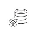 Database storage upload hand drawn outline doodle icon. Royalty Free Stock Photo