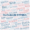 Database Symbol vector word cloud, made with text only. Royalty Free Stock Photo