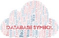 Database Symbol vector word cloud, made with text only. Royalty Free Stock Photo