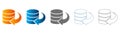 Database Sync Flat Design Icon Set with Various Color Schemes vector illustration Royalty Free Stock Photo